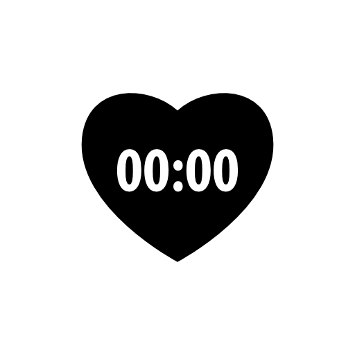 heart shaped digital clock icon