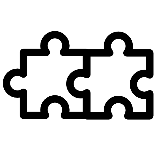 two puzzle pieces icons