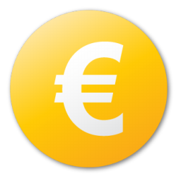 yellow euro sign icon