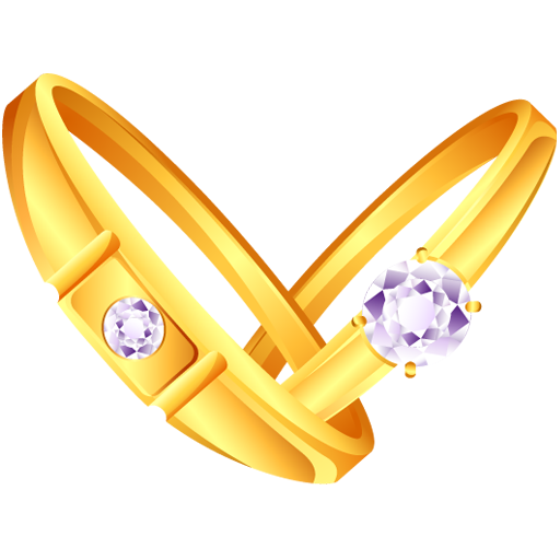 a pair of diamond gold ring icon