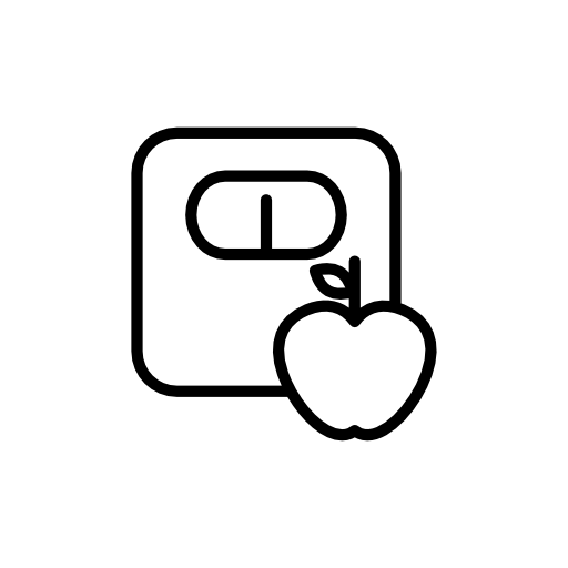 apple and scale icon