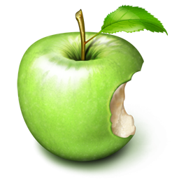 bite of green apple icon