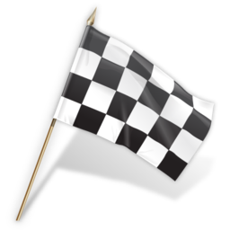black and white checkered flag icon
