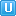 blue capital letter u key icon