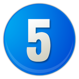 blue number 5 icon