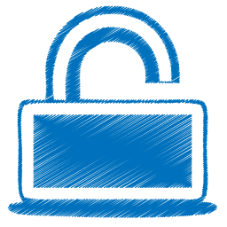 blue open lock icon