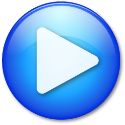 blue play button play icon