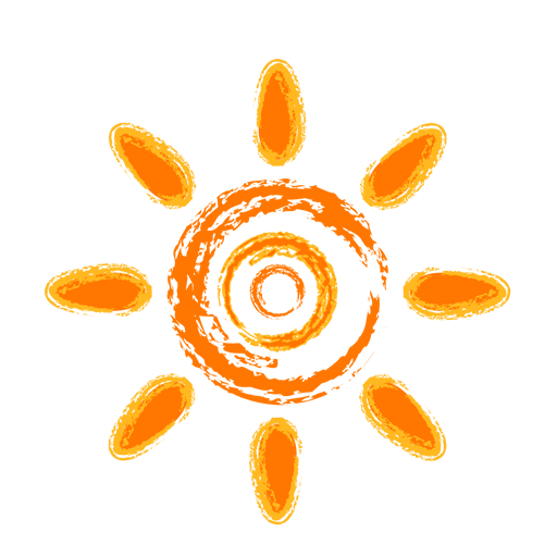 crayon style sun icon