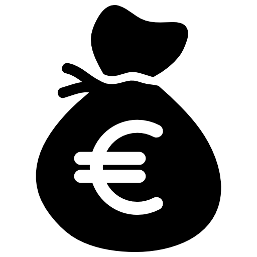 euro money bag icon