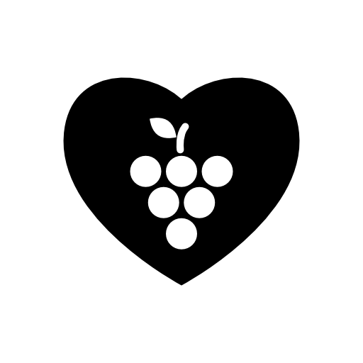 grapes in a heart shaped icon