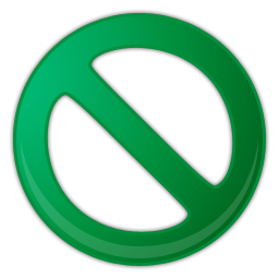 green prohibition sign icon