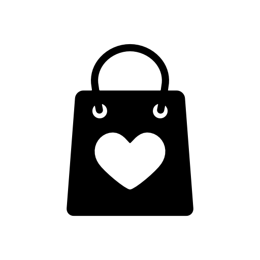 heart shaped shopping bag icon