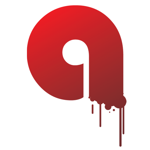 letter q icon that drops of blood