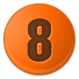 orange number 8 icon