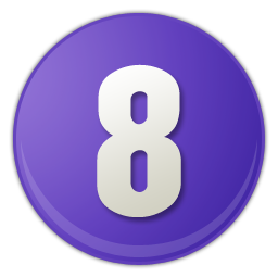 purple number signs 8 icon
