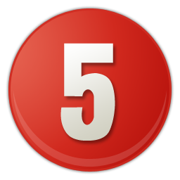 red number 5 icon