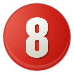 red number 8 icon