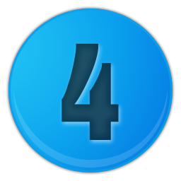 sky blue number 4 icon