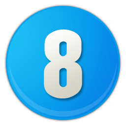 sky blue number 8 icon