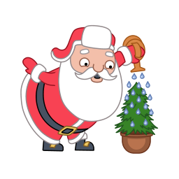 watering flowers of santa claus icons