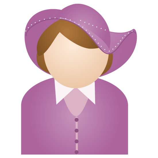 woman with purple hat icon