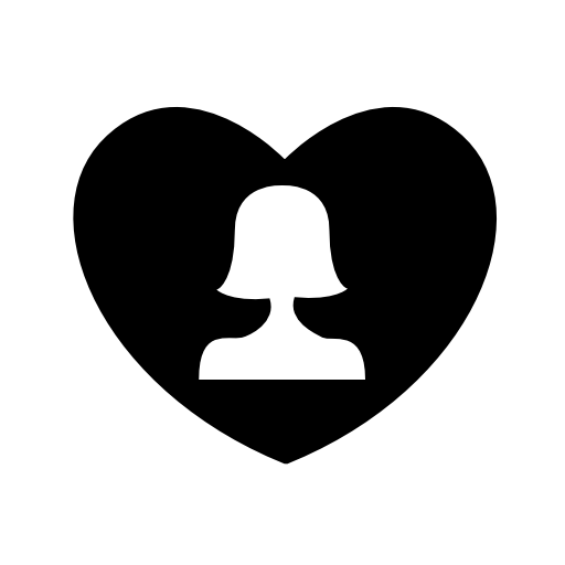 women in heart shaped icon