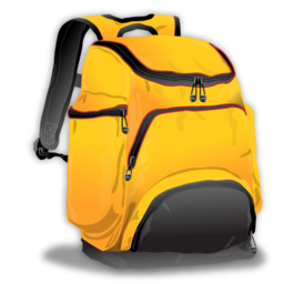 yellow backpack icon