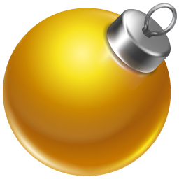yellow christmas ball icon