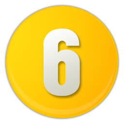 yellow number 6 icon