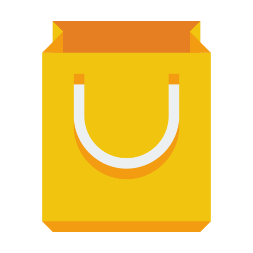 yellow shopping bag icon